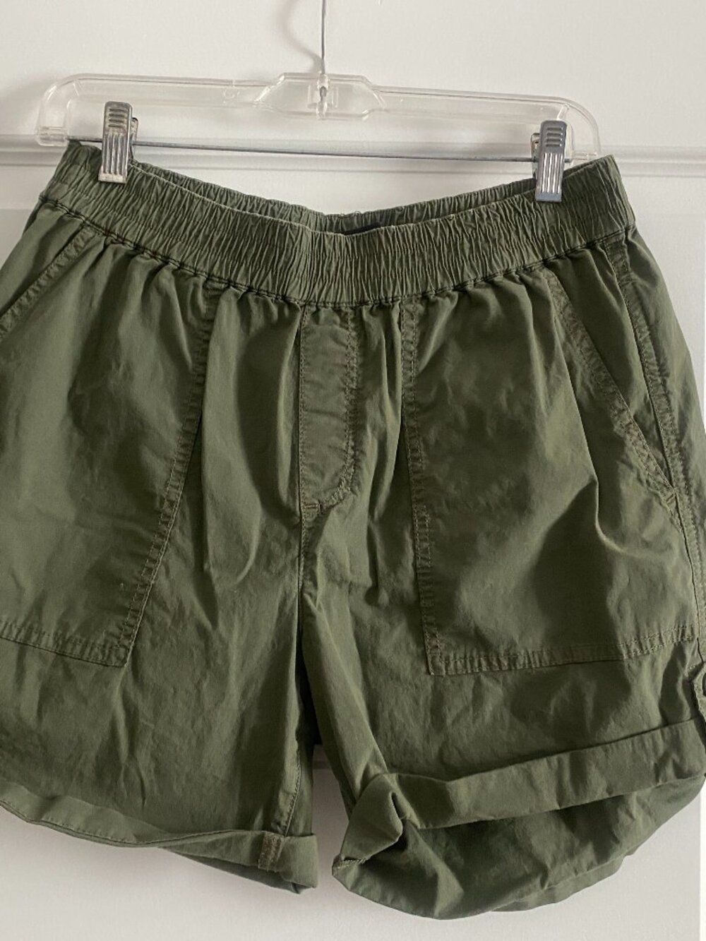 Sanctuary Olive Green Elastic Waist Utility Cargo Shorts - Size 29